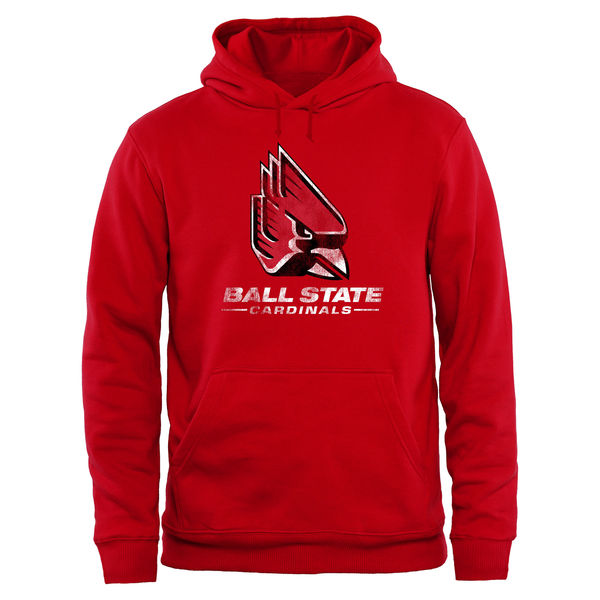 Men NCAA Ball State Cardinals Big Tall Classic Primary Pullover Hoodie Red->->NCAA Jersey